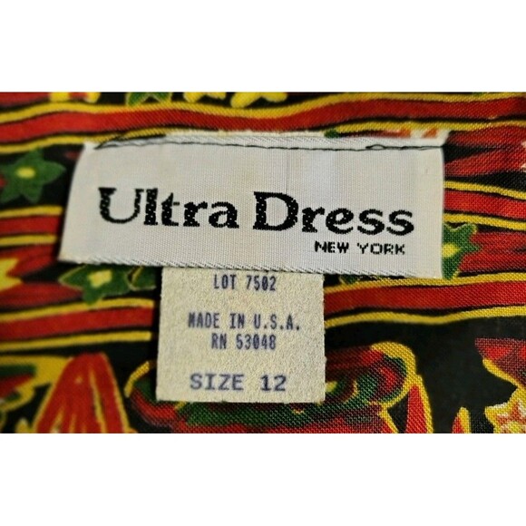 Vintage Ultra Dress Blouse Size 12 Design Buttons Padded Shoulders Back Tie... - Picture 3 of 9